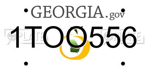 1TOO556 Georgia License Plate