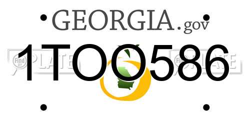 1TOO586 Georgia License Plate