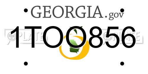 1TOO856 Georgia License Plate