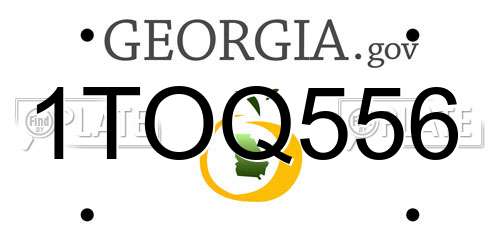 1TOQ556 Georgia License Plate