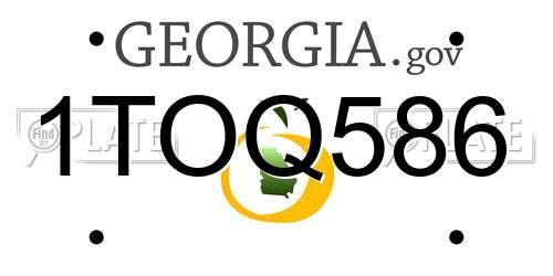 1TOQ586 Georgia License Plate