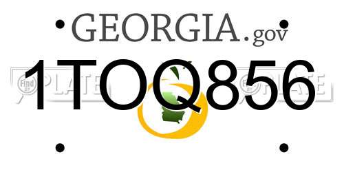 1TOQ856 Georgia License Plate