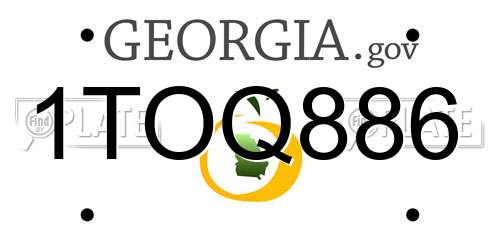 1TOQ886 Georgia License Plate