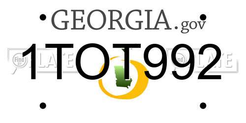 1TOT992 Georgia License Plate