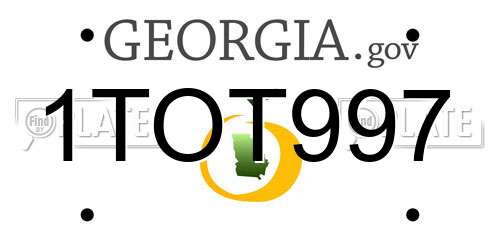 1TOT997 Georgia License Plate