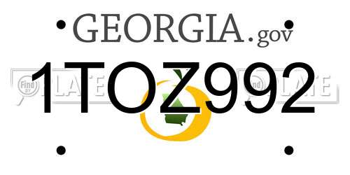 1TOZ992 Georgia License Plate
