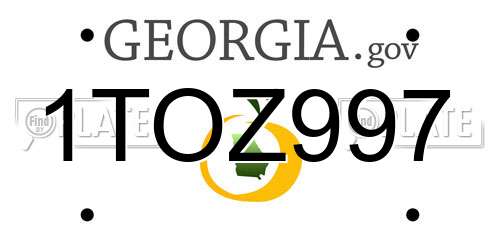 1TOZ997 Georgia License Plate