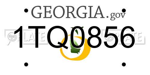 1TQ0856 Georgia License Plate