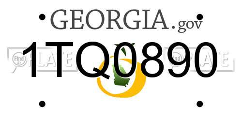1TQ0890 Georgia License Plate