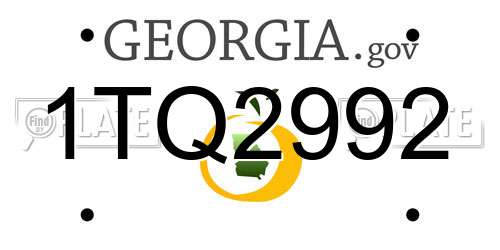 1TQ2992 Georgia License Plate