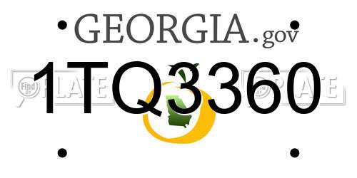 1TQ3360 Georgia License Plate