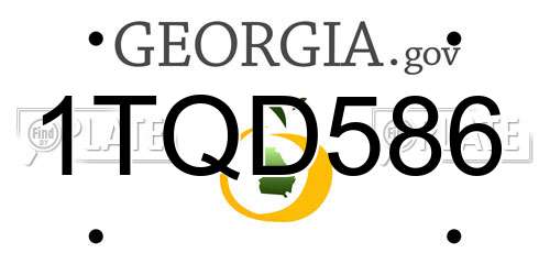 1TQD586 Georgia License Plate