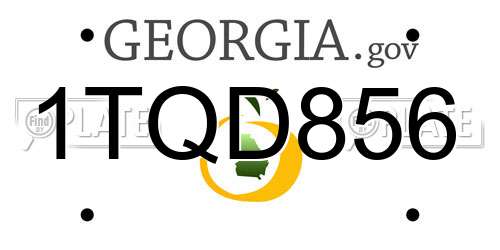 1TQD856 Georgia License Plate