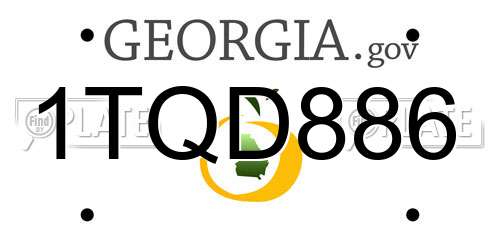 1TQD886 Georgia License Plate