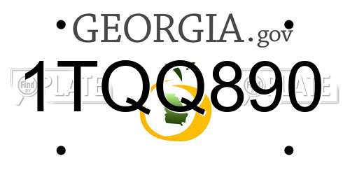 1TQQ890 Georgia License Plate