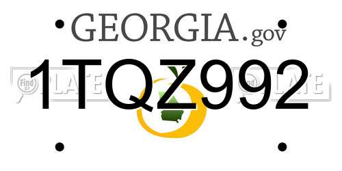 1TQZ992 Georgia License Plate