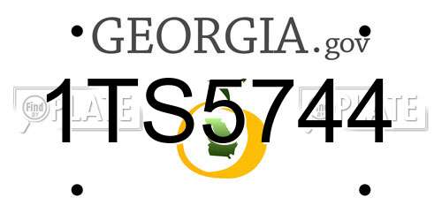 1TS5744 Georgia License Plate