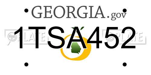 1TSA452 Georgia License Plate