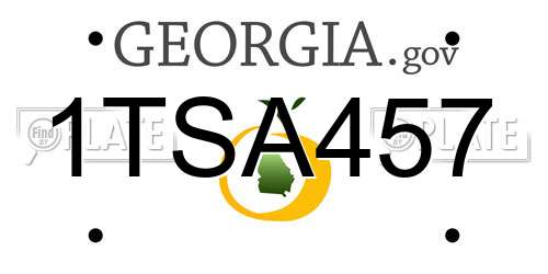 1TSA457 Georgia License Plate