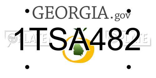 1TSA482 Georgia License Plate