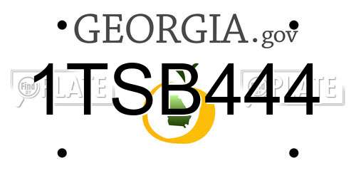 1TSB444 Georgia License Plate