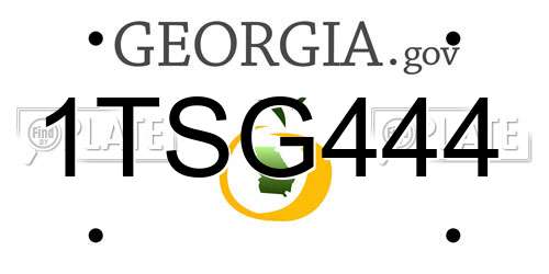 1TSG444 Georgia License Plate