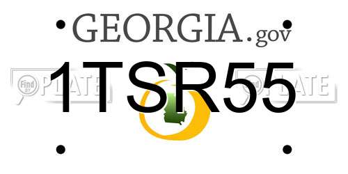 1TSR55 Georgia License Plate