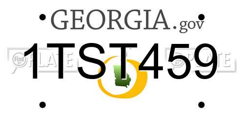 1TST459 Georgia License Plate