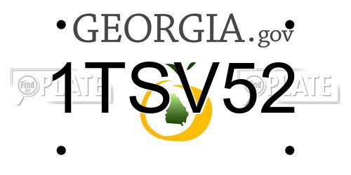 1TSV52 Georgia License Plate