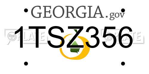 1TSZ356 Georgia License Plate
