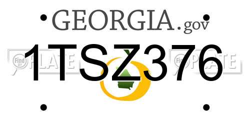 1TSZ376 Georgia License Plate