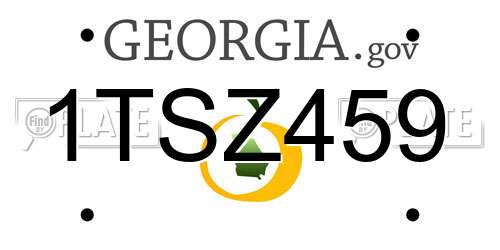 1TSZ459 Georgia License Plate
