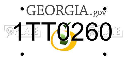 1TT0260 Georgia License Plate