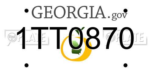 1TT0870 Georgia License Plate