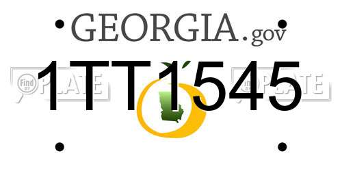 1TT1545 Georgia License Plate