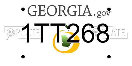 1TT268 Georgia License Plate