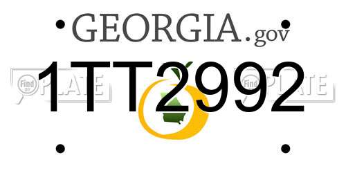 1TT2992 Georgia License Plate