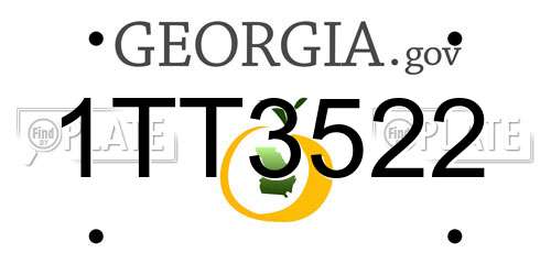 1TT3522 Georgia License Plate