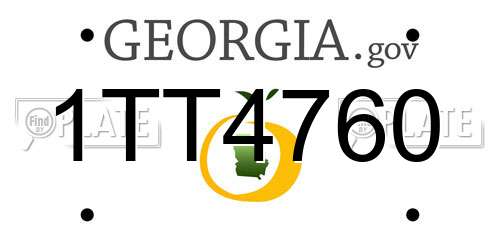 1TT4760 Georgia License Plate