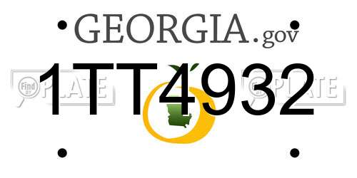 1TT4932 Georgia License Plate