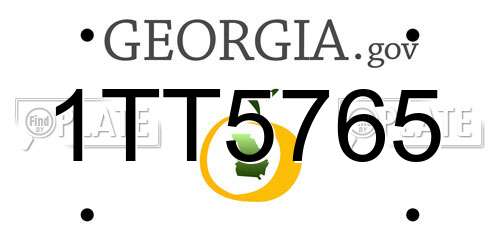 1TT5765 Georgia License Plate