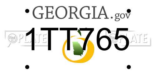 1TT765 Georgia License Plate