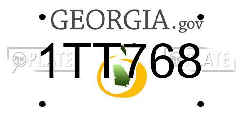 1TT768 Georgia License Plate