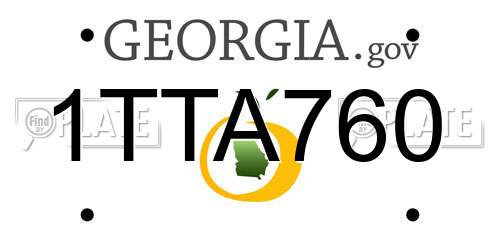 1TTA760 Georgia License Plate