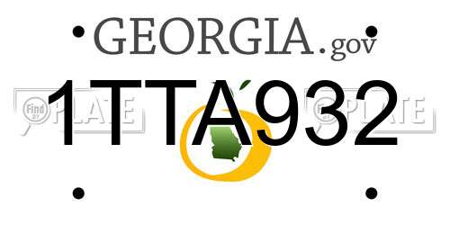 1TTA932 Georgia License Plate