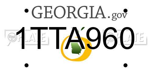 1TTA960 Georgia License Plate