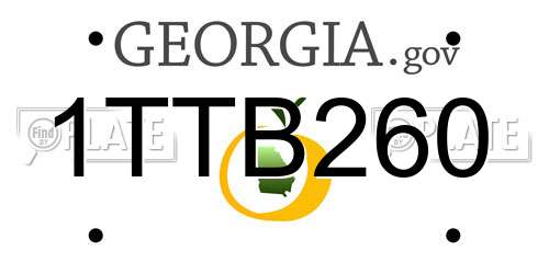 1TTB260 Georgia License Plate