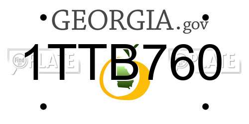1TTB760 Georgia License Plate
