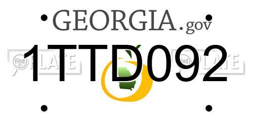 1TTD092 Georgia License Plate