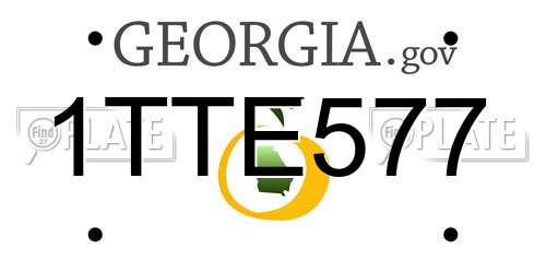 1TTE577 Georgia License Plate